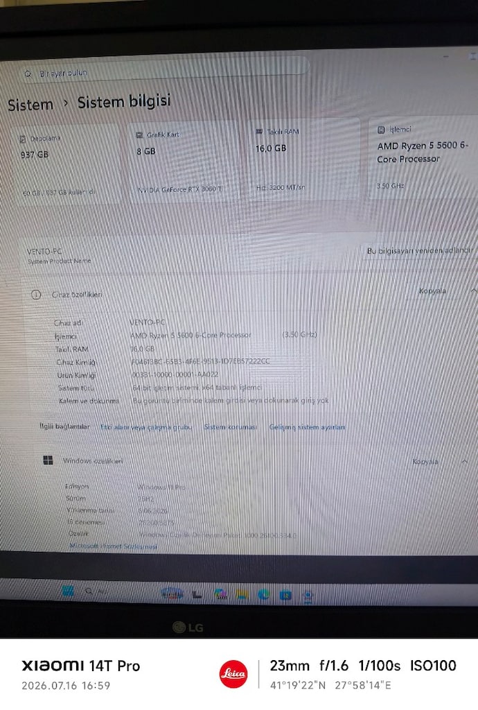 AMD RYZEN 5600/RTX 3060 Ti - 5
