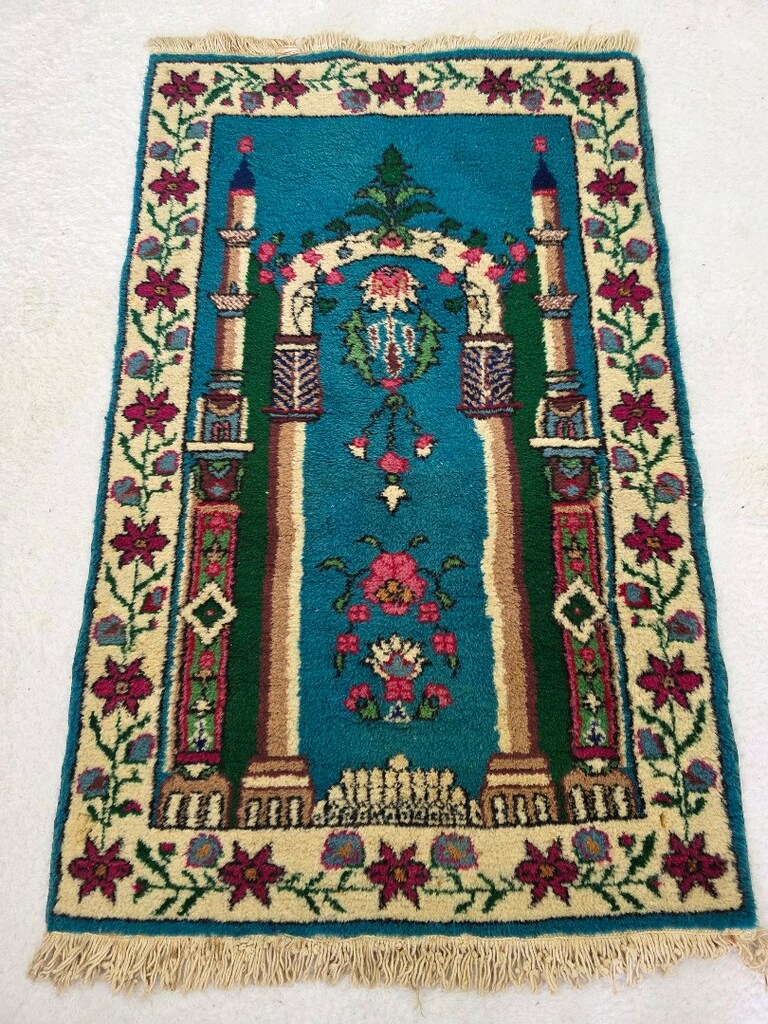 Mihrap desenli motifli kök boya halı - 2