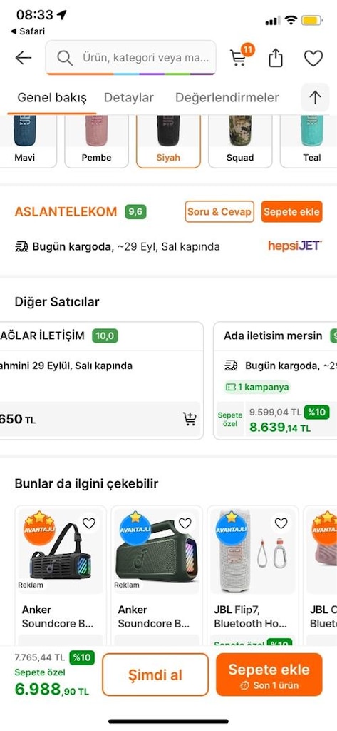 KAPALI KUTU• SIFIR• JBL FLİP 6• BLUETOOTH HOPARLÖR• SİYAH - 2