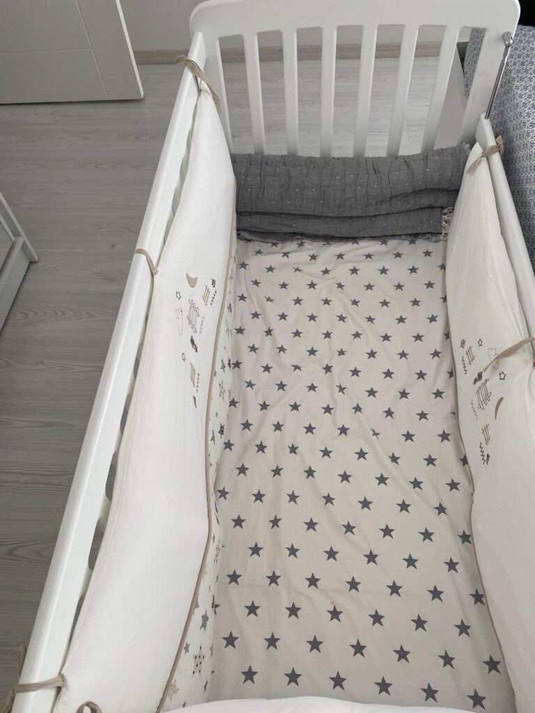 MeltemKids Woody Anne yanı ahşap sallanır beşik 60*120 cm - 2