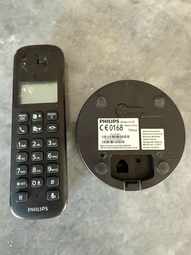 Philips D130 Telsiz Telefon – Adaptör ve Kablo Dahil, Tam Set - 3