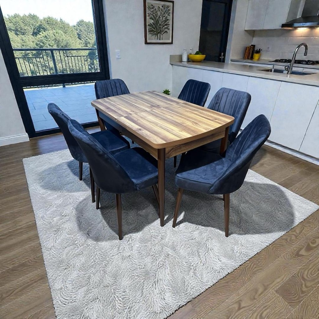 yemek masası açılır 6 sandalye - 7