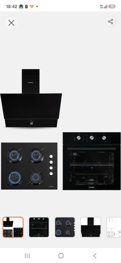 KUMTEL DİZAYN SİYAH CAM ANKASTRE SET
