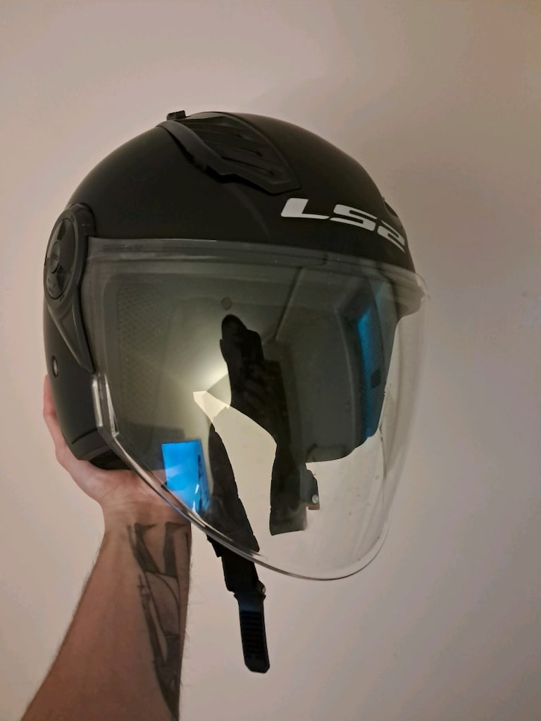 LS2 Airflow 2 Mat Siyah Yarı Açık Motosiklet Kaskı (M Beden) - 3