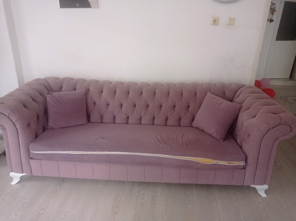 Üçlü koltuk mor renk - 7