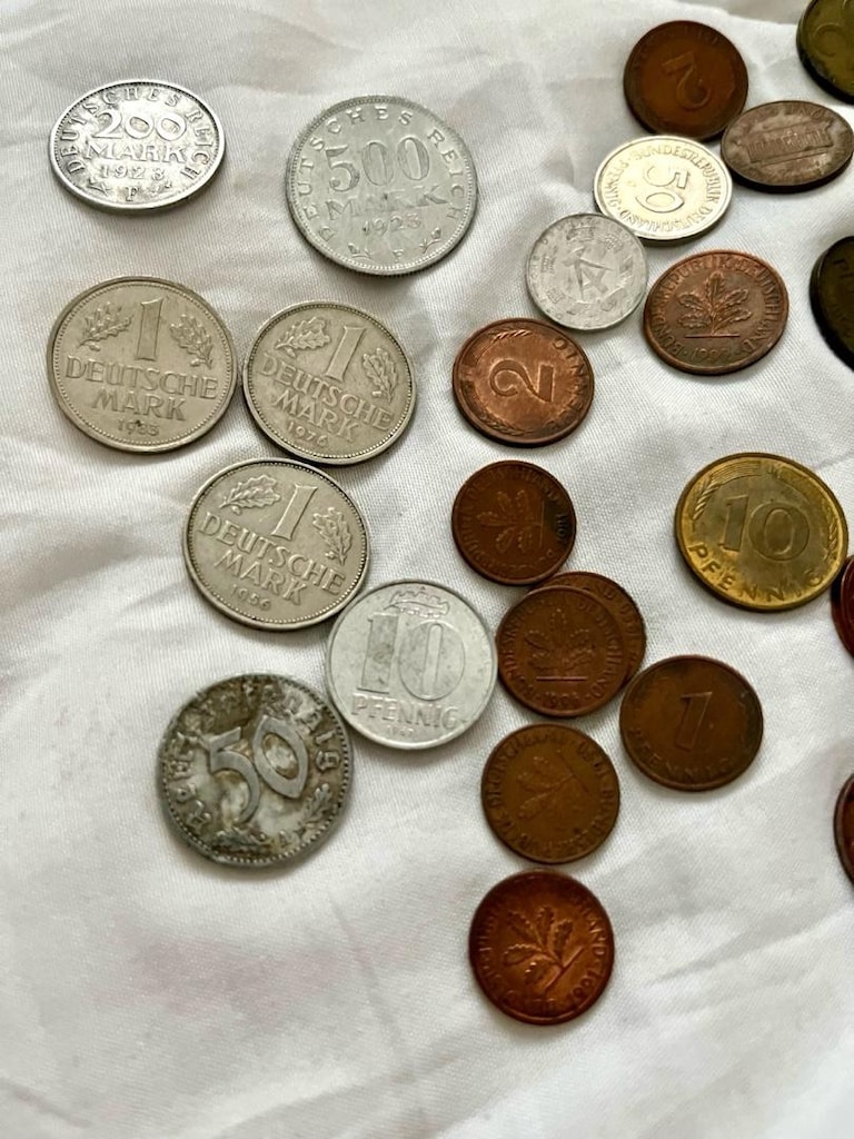 Eski Alman markı ve pfennig karışık metal para koleksiyonu - 2