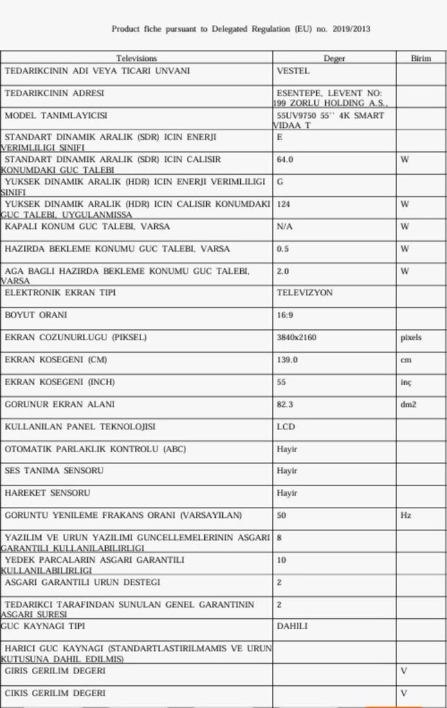 Vestel 55UV9750 4K Ultra HD 55'' 139 Ekran Uydu Alıcılı Smart LED TV - 3