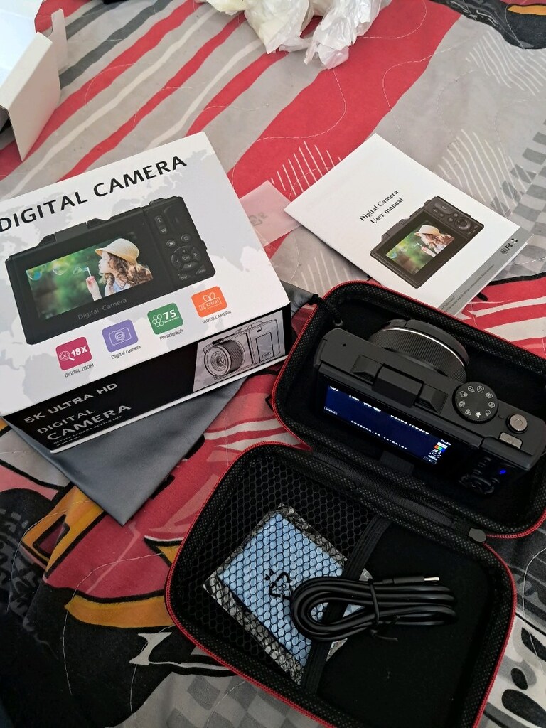 5K Ultra HD Dijital Kamera 75 MP 18X Zoom Ekranlı Çantalı - 7