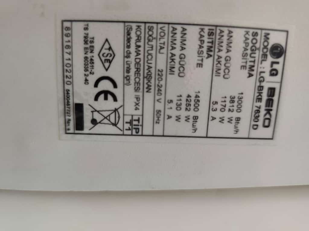 LG/BEKO 13btu soğuk 15btu sıcak klima servis bakımlı- test edildi - 3