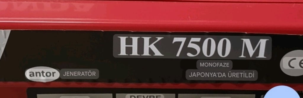 SIFIR HONDA HK 7500 M BENZİNLİ JENERATÖR (İPLİ) - 7