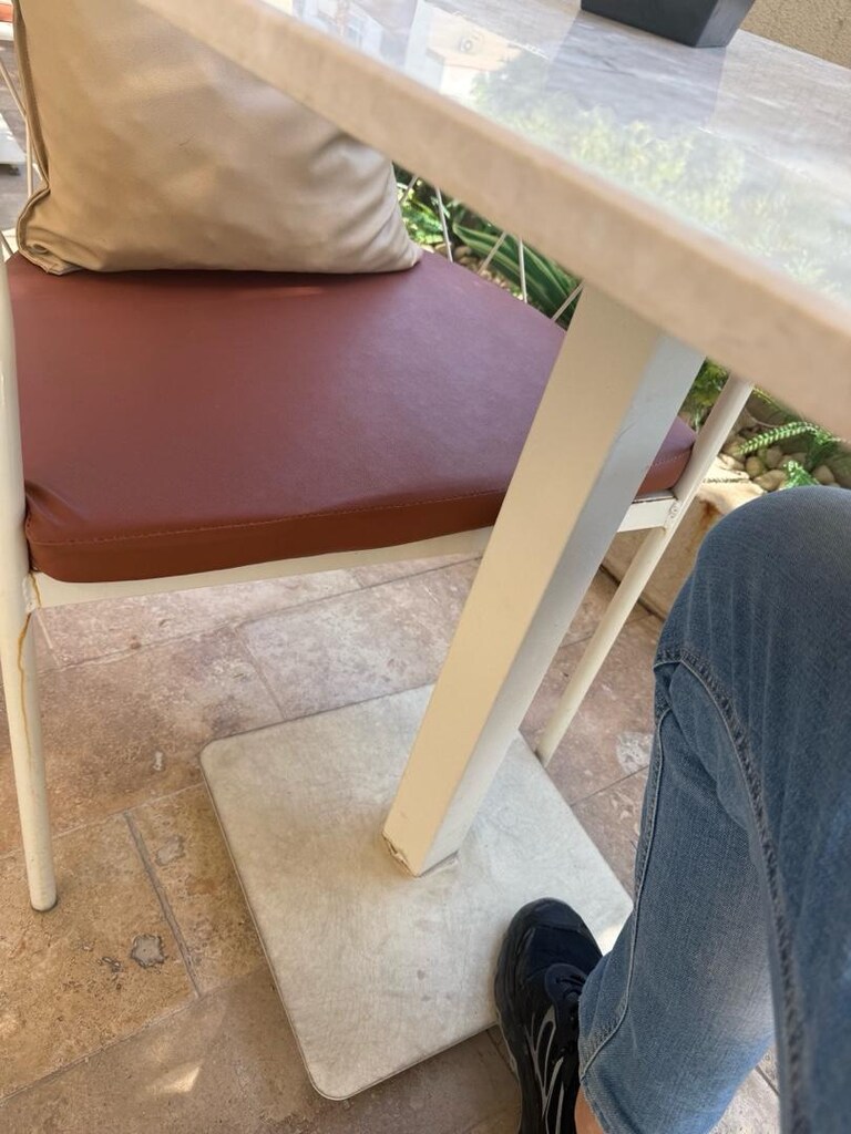 Mermer masa, metal sandalye cafe - 5