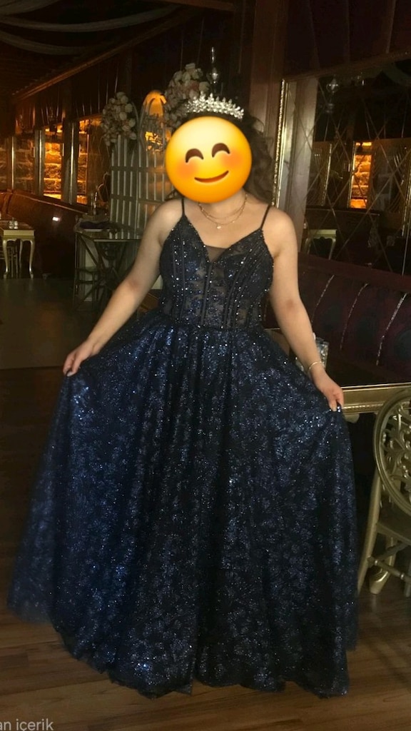 Özel Tasarım Lacivert Taşlı Kına Abiyesi - 3