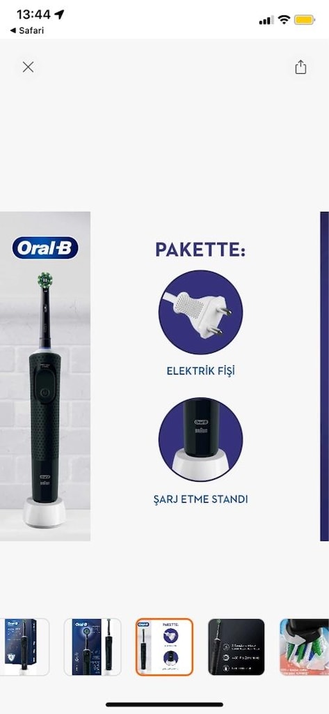 KAPALI KUTU~ Oral-B D103 Vitality Pro Cross Action şarjlı diş fırçası - 6