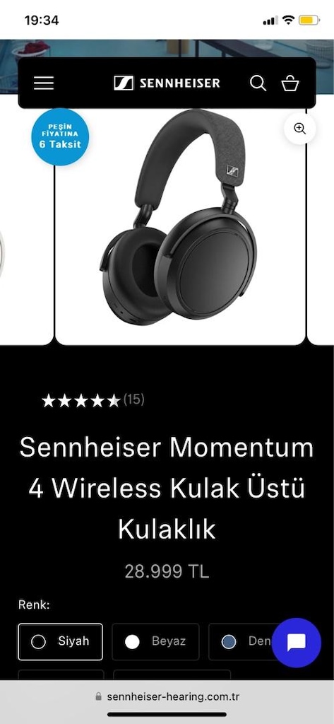 KAPALI KUTU• SIFIR• SENNHEİSER MOMENTUM 4 WİRELESS KULAK ÜSTÜ KULAKLIK - 7