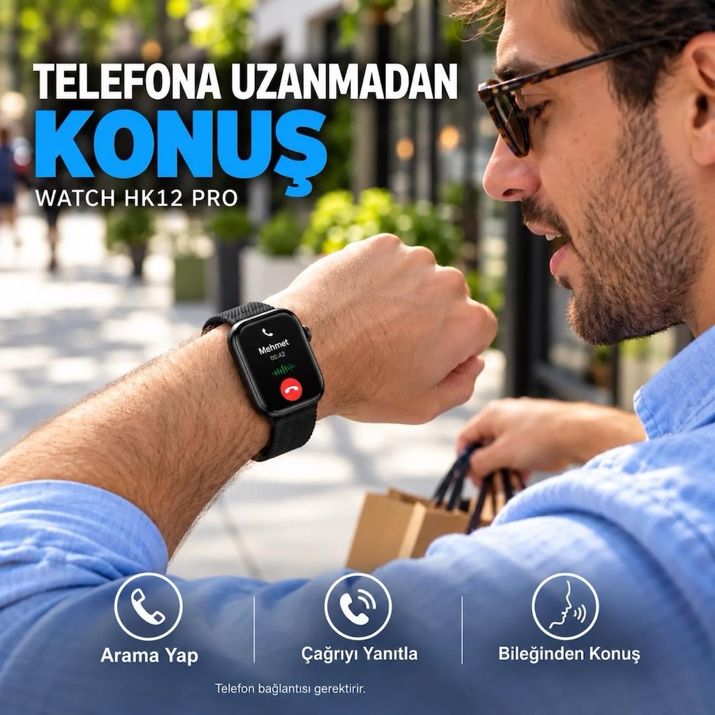 HK12 Pro 46MM YEMİ SERİ WHATSAP MESAJLAŞMA,7-10 Gün Şarj - 9
