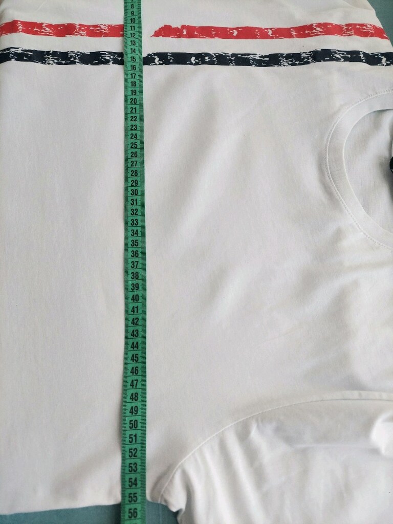 Mercan şerit desen bisiklet yaka tshirt - 8