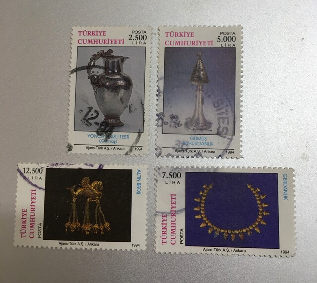 Tarihi Eserler 1994 / 4 Adet Pul - Karun Hazineleri