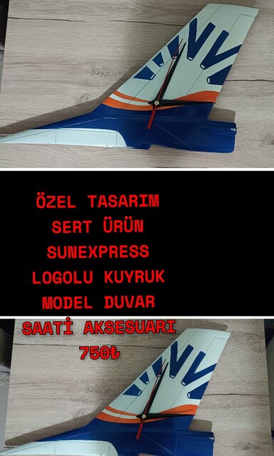 ÖZEL TASARIM SUNEXPRESS KUYRUK MODELİ SAAT DEKORASYON