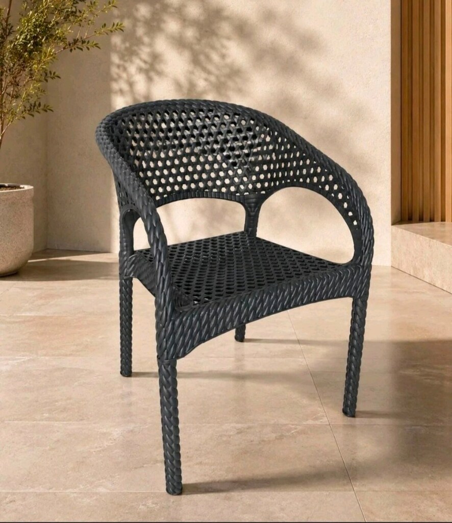 BAHÇE BALKON RATTAN ÖRGÜ DESENLI SANDALYE SIFIR