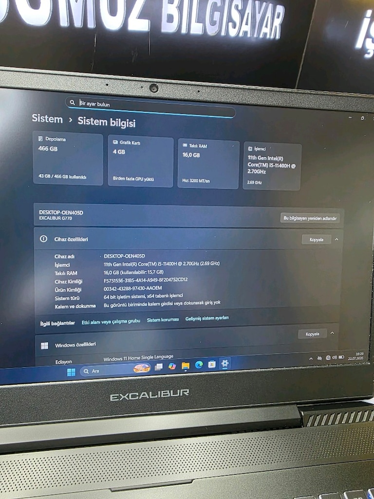 EXCALİBUR RTX3050Tİ NOKTA HATASİZ FULL DOLU GAMİNG - 10