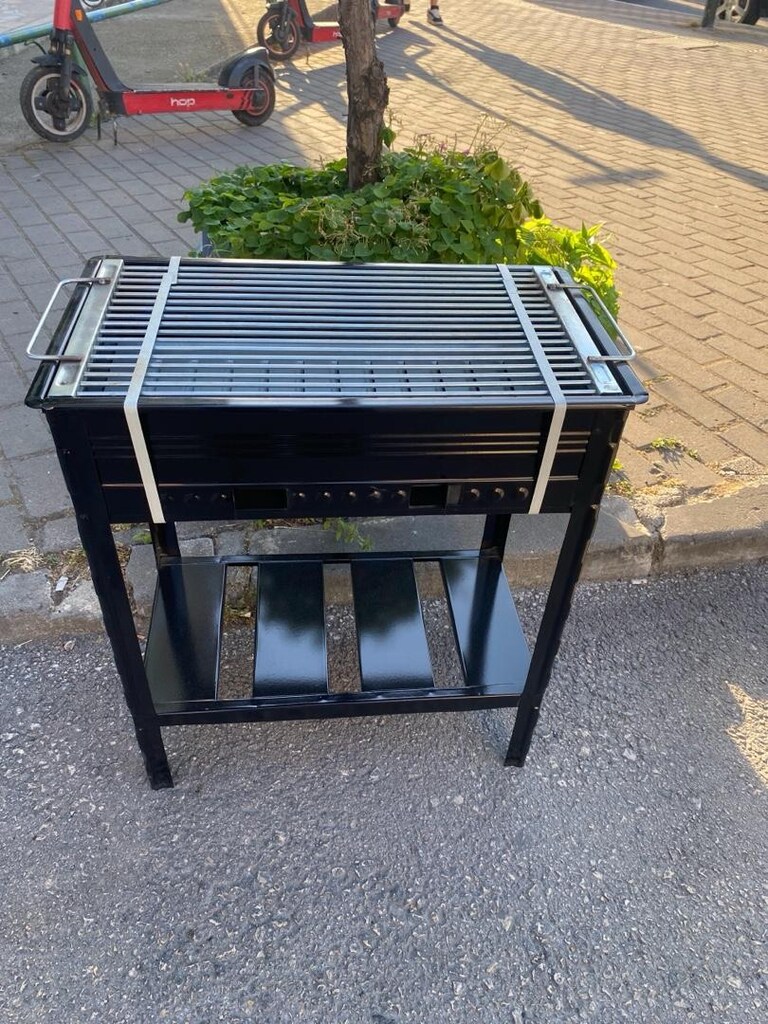 SIFIR . KENDİNDEN SEHPALI EMAYE IZGARALI MANGAL. 61-56-30 CM - 6