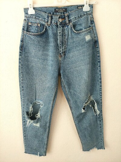LOFT MOM yırtık detay yüksek bel Jean