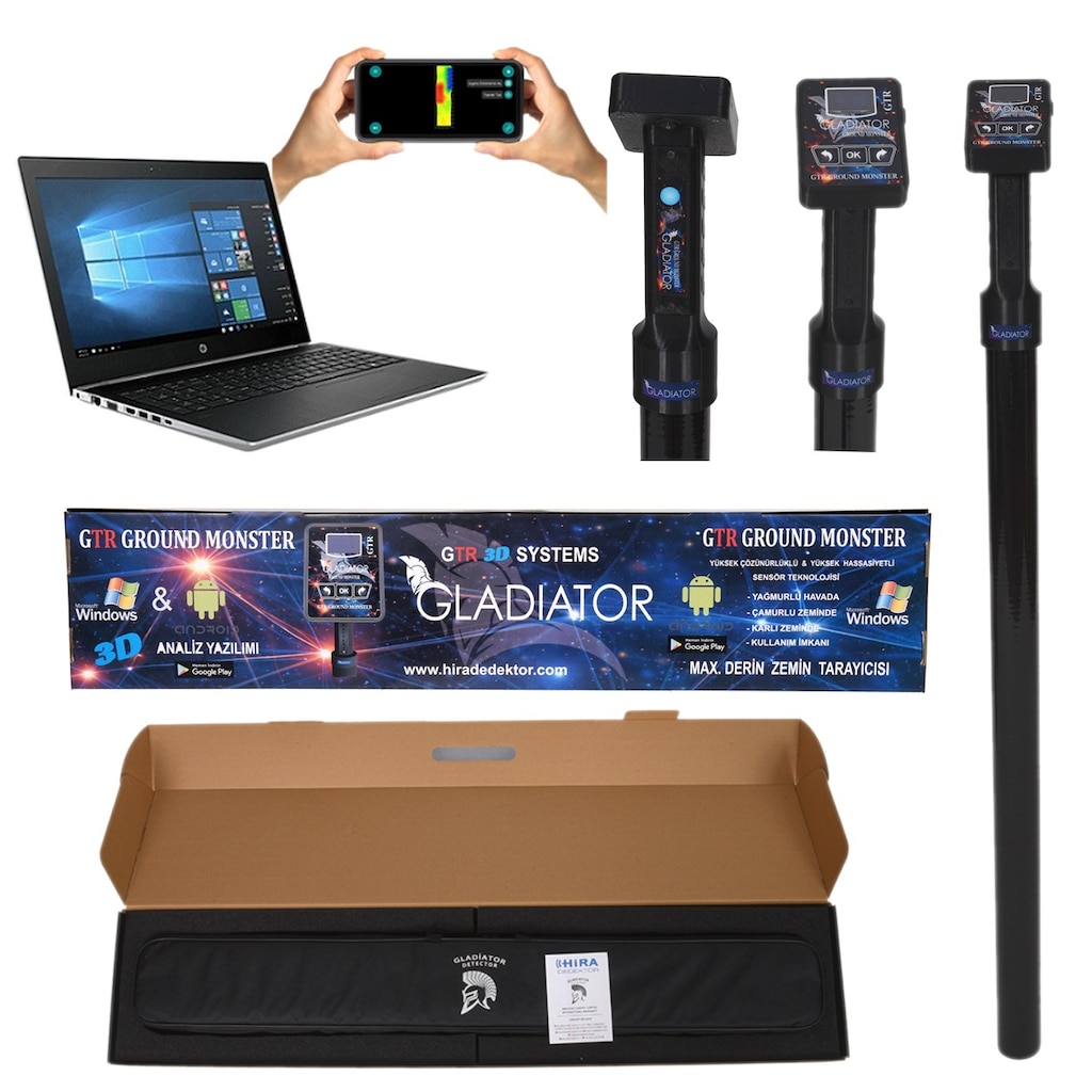Hira Dedektör GTR Ground Monster Elektromanyetik İmpuls 3D Yer Alt... - 3