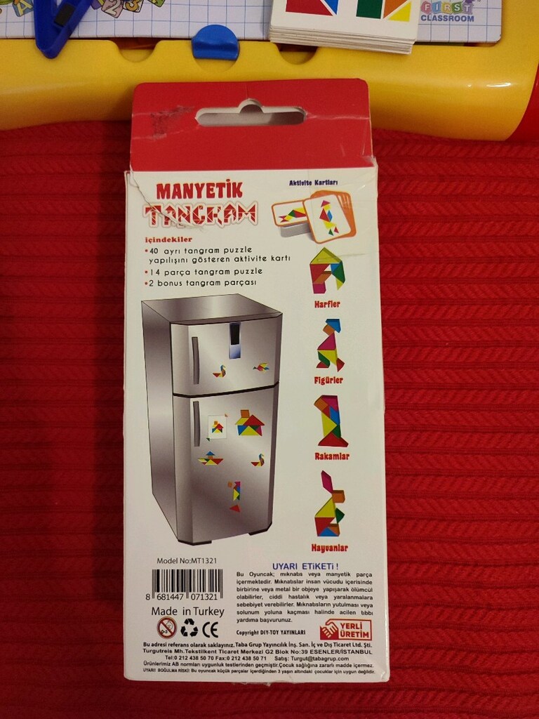 Manyetik yazı tahtası tangram harf rakam eğitici oyuncak - 7