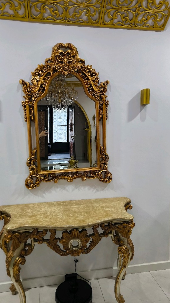 Kervan Mobilya Klasik El Oymalı Büyük Duvar Aynası 90x130 - 3