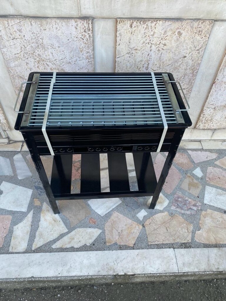SIFIR . KENDİNDEN SEHPALI EMAYE IZGARALI MANGAL. 61-56-30 CM - 7