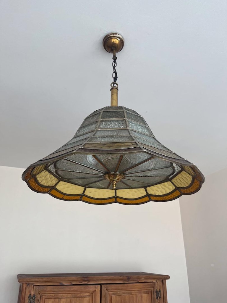 Vintage Büyük Boy Vitray Avize - 3