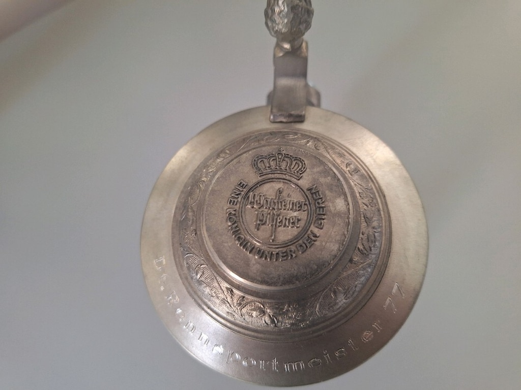 Vintage Zin Kapaklı Kristal Bira Bardağı 1977 - 4