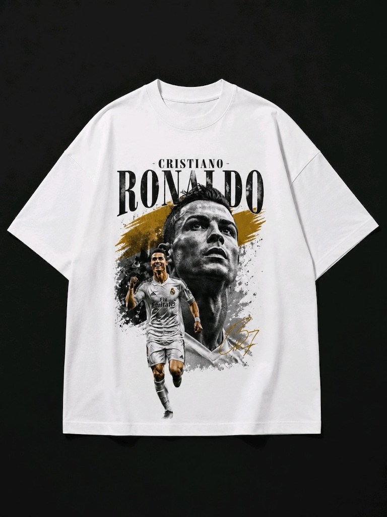 Ronaldo Baskılı Oversize T-shirt - 2