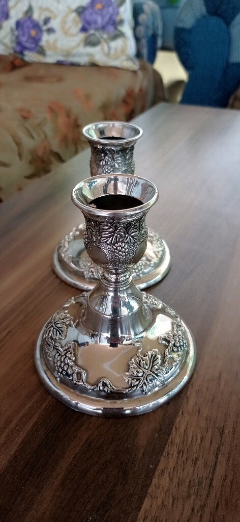 2 ADET GÜMÜŞ ŞAMDAN MUMLUK. - 3