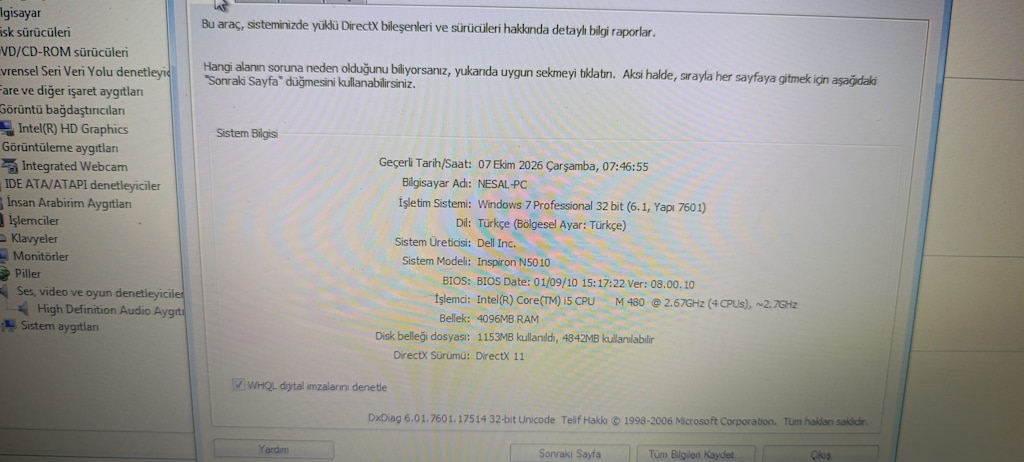 Dell inspiron N5010 - 8