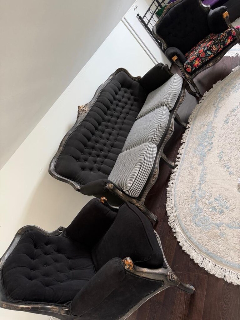 el oymalı eskitme ahşap klasik koltuk takımı - 7