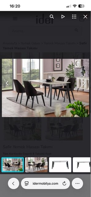 Safir yemek masası takımı