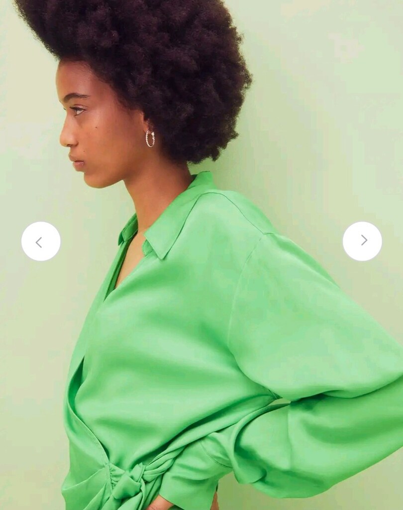 H&M Neon Yeşil Saten Kruvaze Mini Elbise – XL - 8