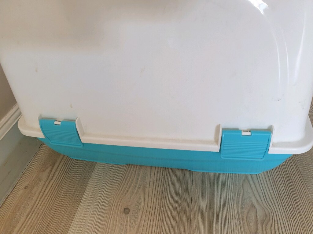Kapalı Turkuaz Kedi Tuvaleti Rahat ve Pratik - 8