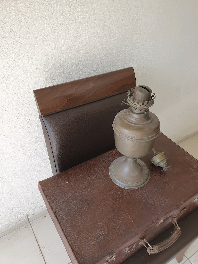 antika bakır gaz lambası - 2
