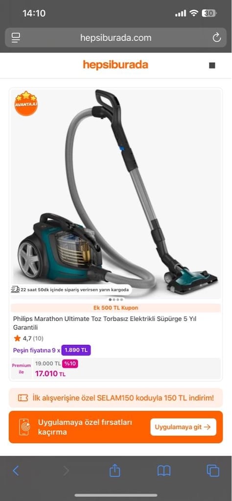 PHILIPS MARATON ULTİMATE TOZ TORBASIZ ELEKTRİKLİ SÜPÜRGE - 7