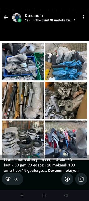 20 ay vadeli ödeme seçenekli Honda motosiklet parça orjinal sıf 1300 p