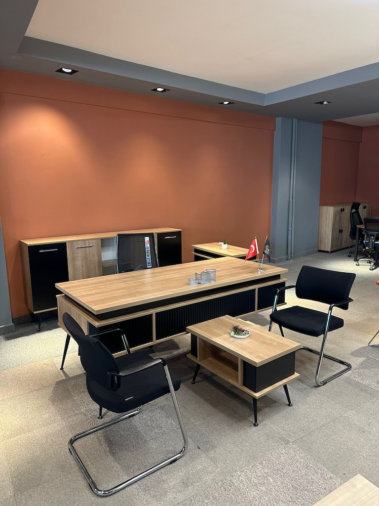 KLAS OFİS ÜSKÜDAR 200x90 cm MEŞE YÖNETİCİ TAKIMI SIFIR - 2