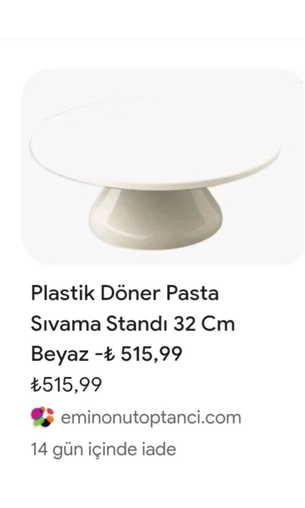 Dönerli Pasta sıvama standı. 30 cm. Sunumluk olarak da kullanılabilir. - 9