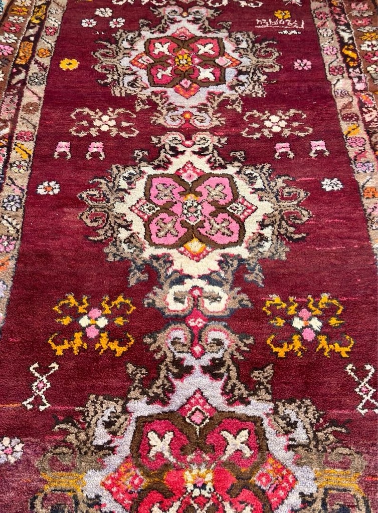 Kars yöresine ait kök boyalı el dokuma antika halı - 2