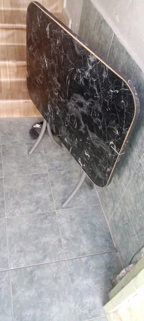 Mermer desenli katlanır masa 90x60 - 5