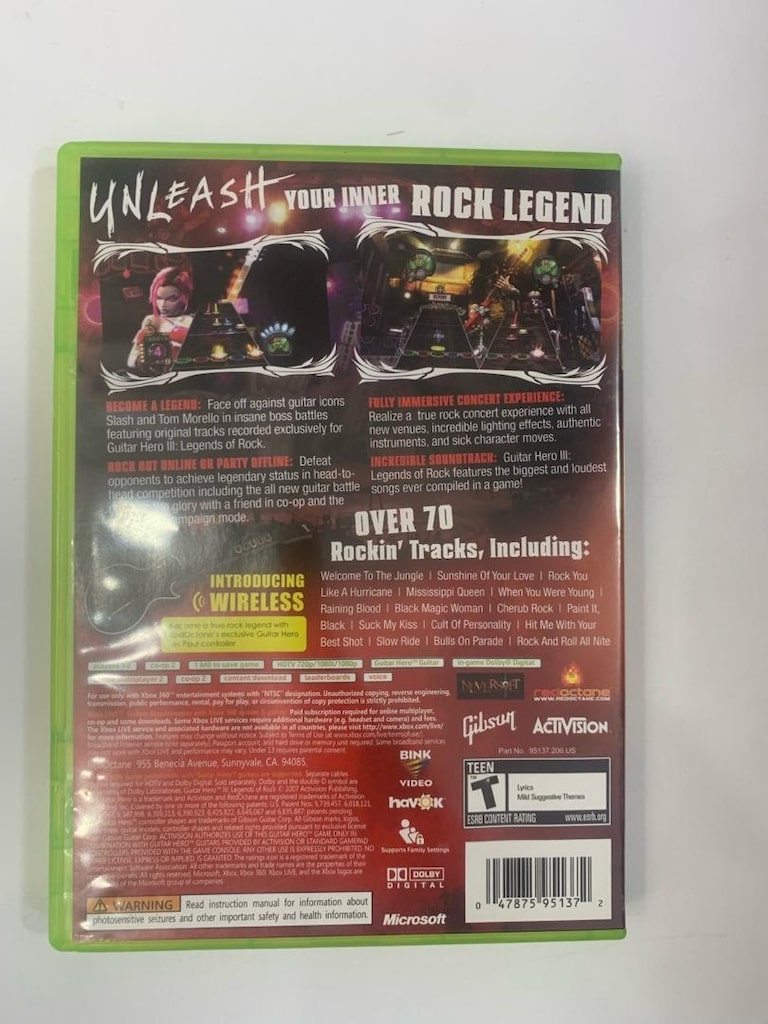 gutiar hero 3 legends of rock xbox 360 orjinal 2. el oyun cd dvd - 2