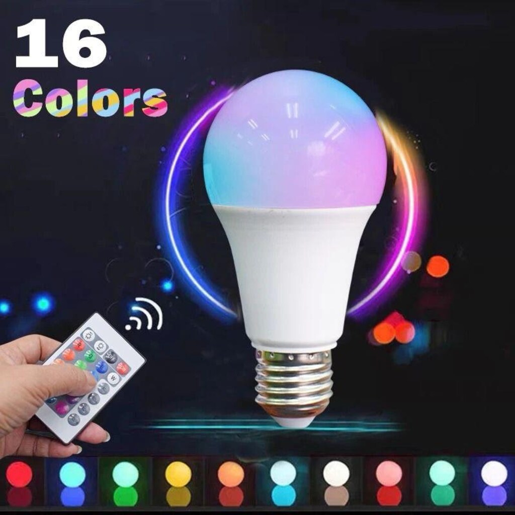 9W RGB KUMANDALI LED AMPUL ÇOK RENKLİ - 8