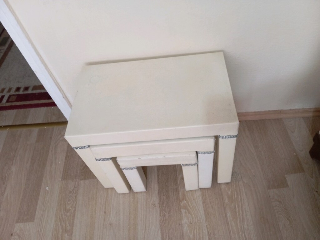 Üçlü Beyaz Sehpa tk - 5