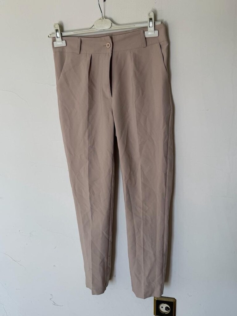 Krem Kadın Pantolon - 7
